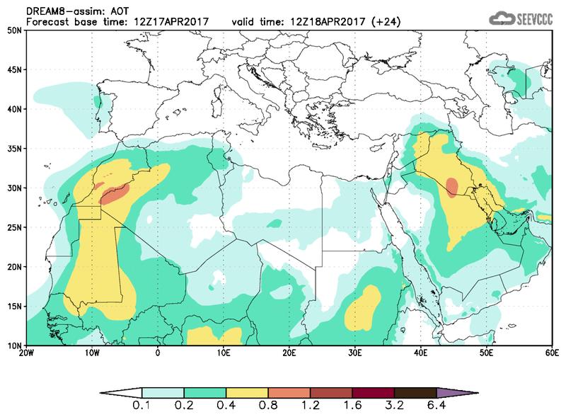 Aerosol optical depth at T12