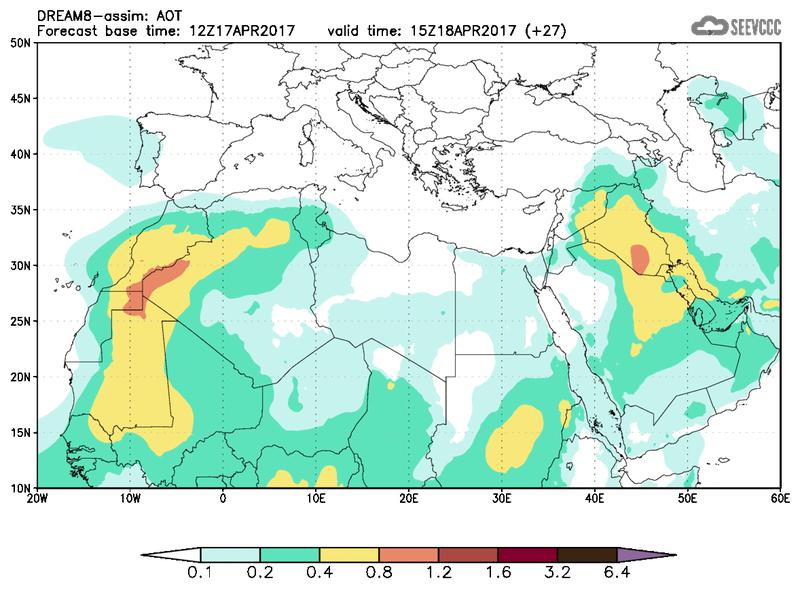 Aerosol optical depth at T15