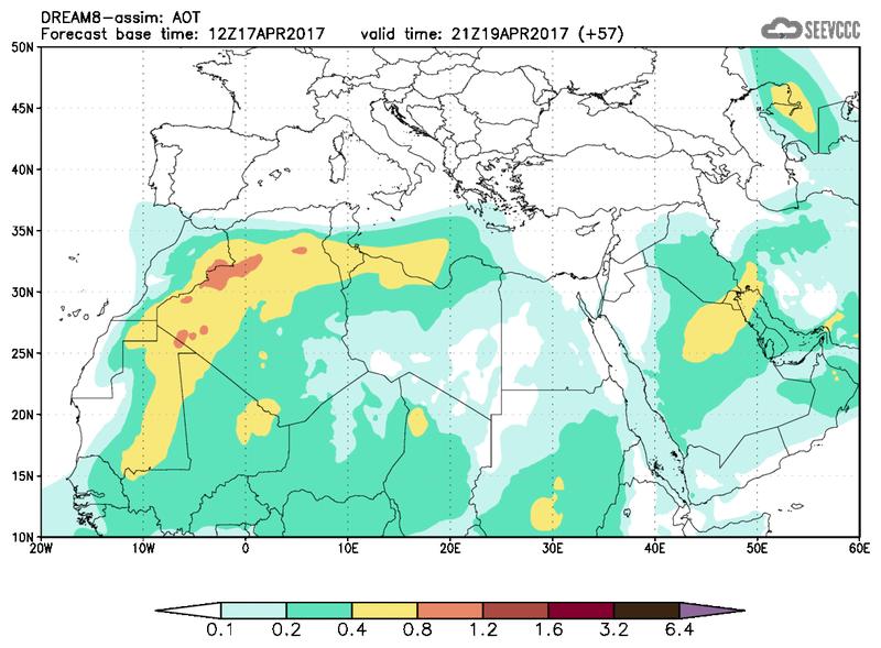 Aerosol optical depth at T45