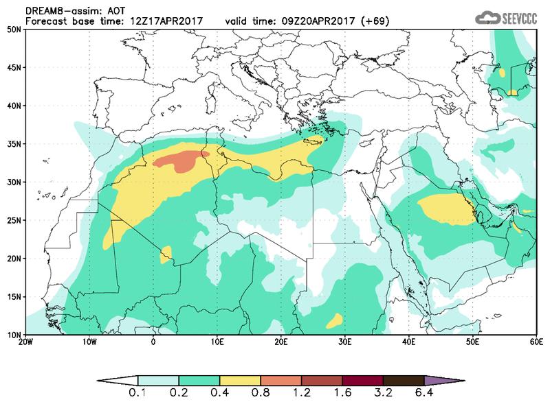 Aerosol optical depth at T57