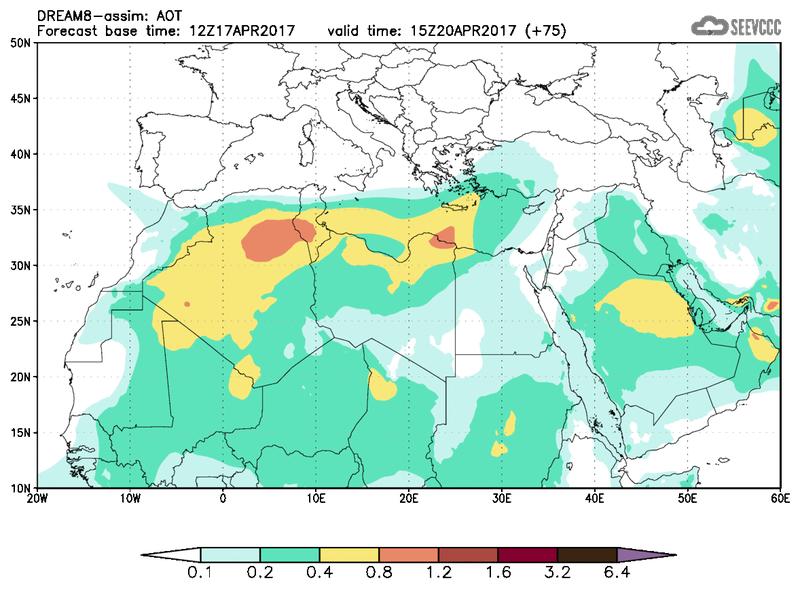 Aerosol optical depth at T63