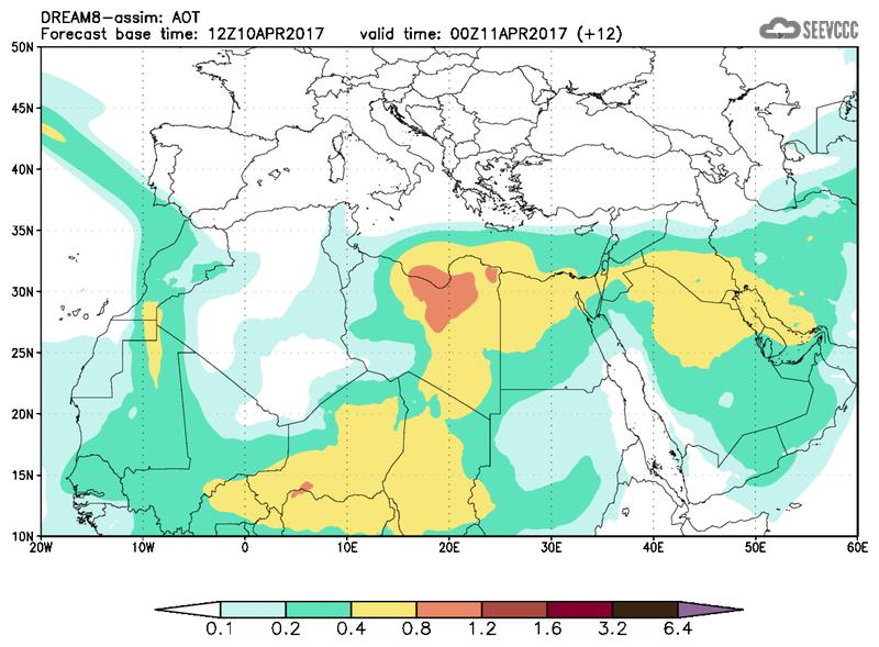 Aerosol optical depth at T00