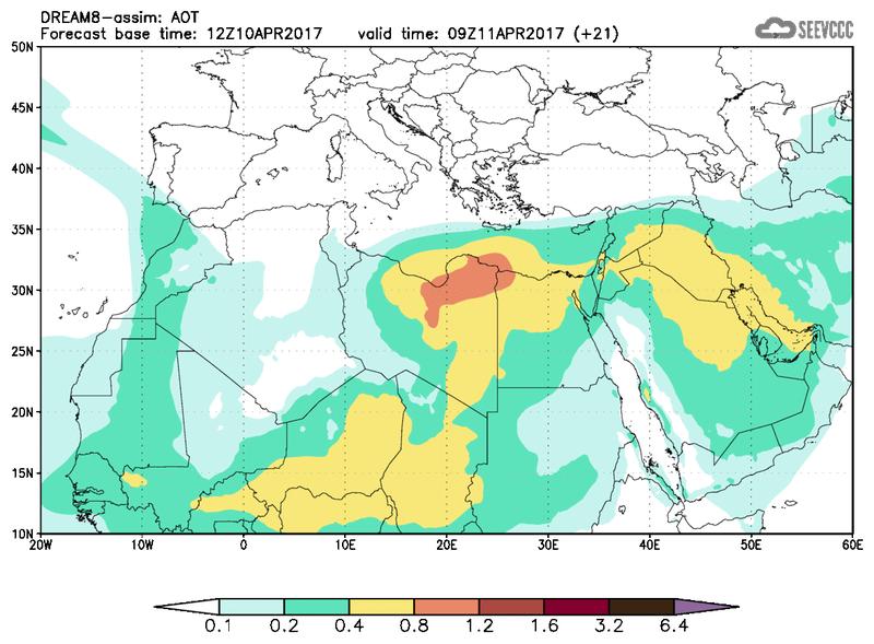 Aerosol optical depth at T09