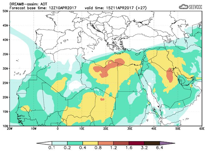 Aerosol optical depth at T15