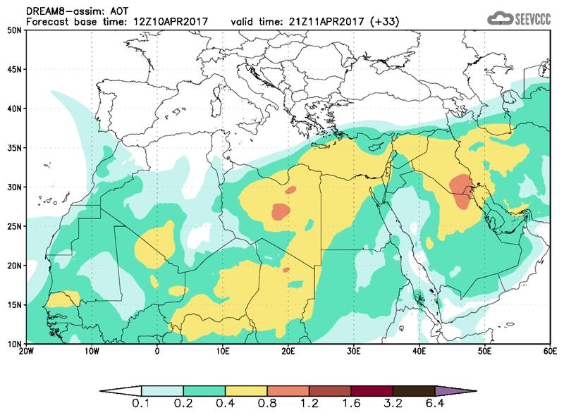 Aerosol optical depth at T21