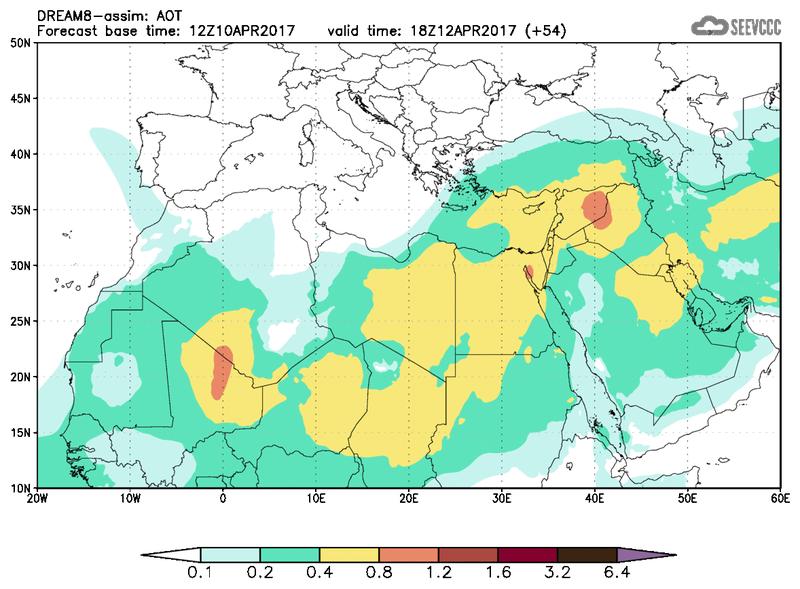 Aerosol optical depth at T42