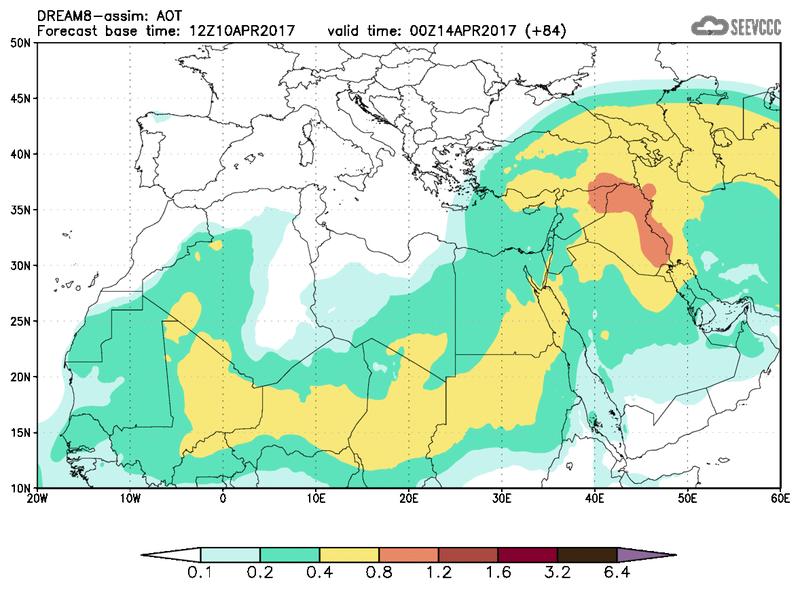 Aerosol optical depth at T72