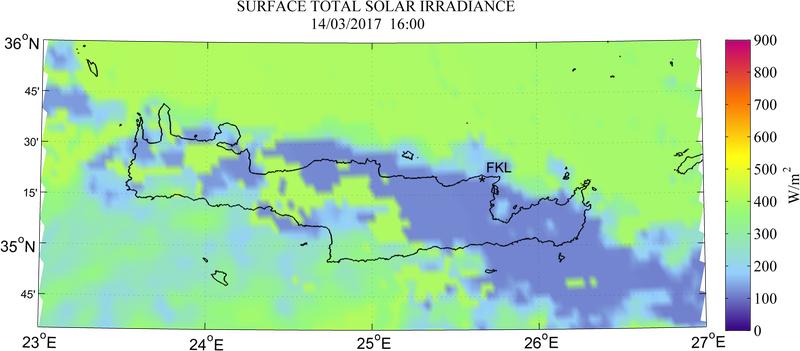 Surface total solar irradiance - 2017-03-14 14:00