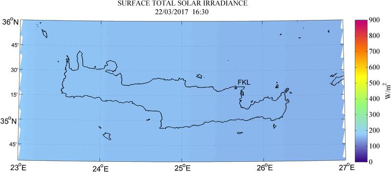 Surface total solar irradiance - 2017-03-22 16:30