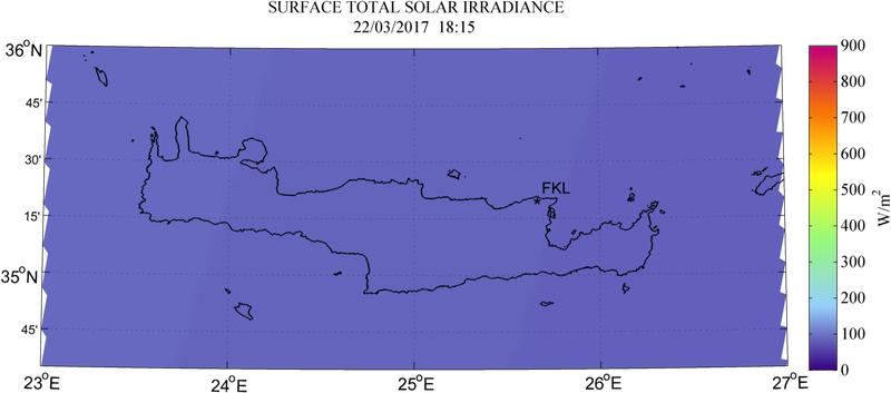 Surface total solar irradiance - 2017-03-22 18:15