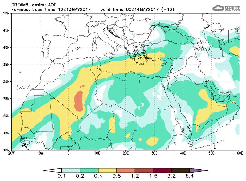 Aerosol optical depth at T00