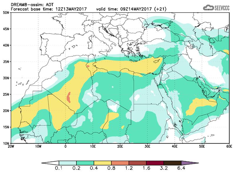 Aerosol optical depth at T09