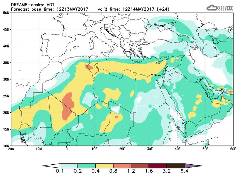 Aerosol optical depth at T12