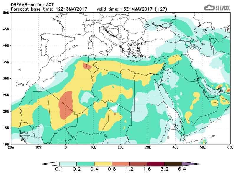 Aerosol optical depth at T15