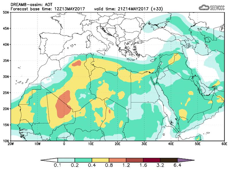 Aerosol optical depth at T21