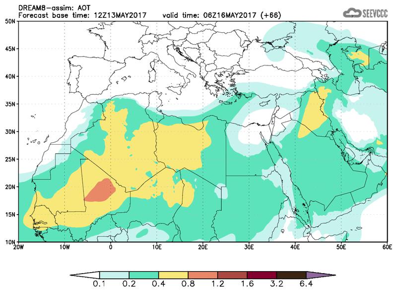 Aerosol optical depth at T54