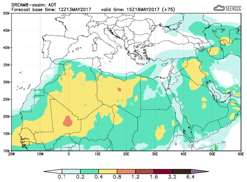 Aerosol optical depth at T63