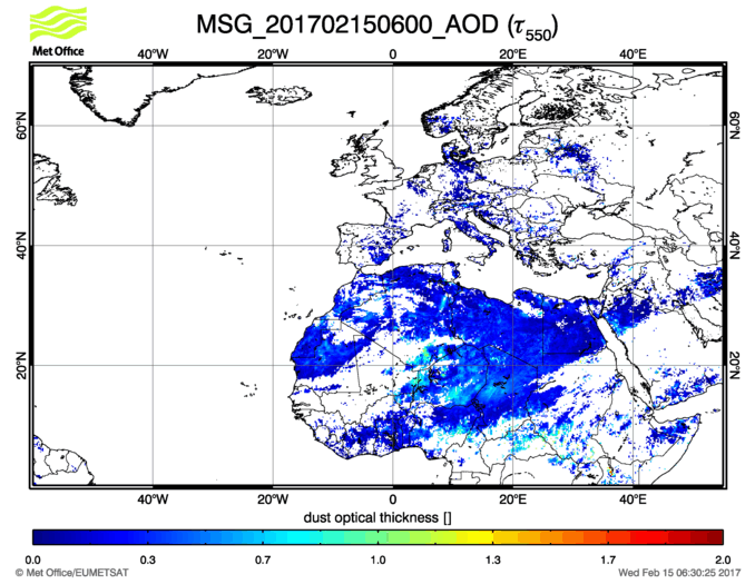 Aerosol Optical Depth - 2017-02-15 06:00