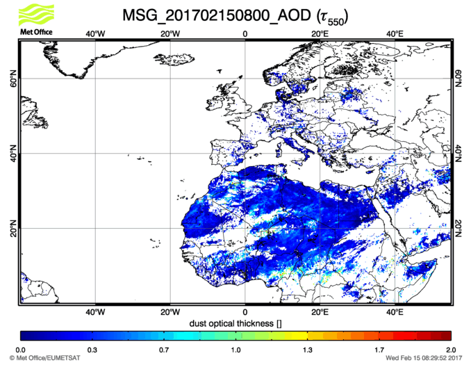 Aerosol Optical Depth - 2017-02-15 08:00