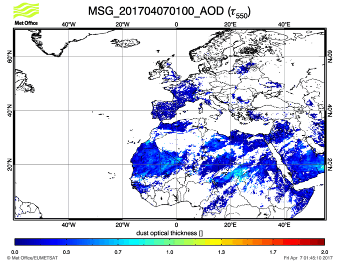 Aerosol Optical Depth - 2017-04-07 01:00