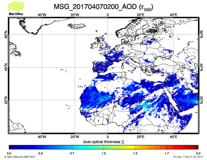 Aerosol Optical Depth - 2017-04-07 02:00