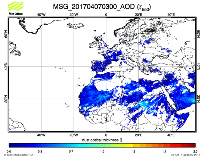 Aerosol Optical Depth - 2017-04-07 03:00