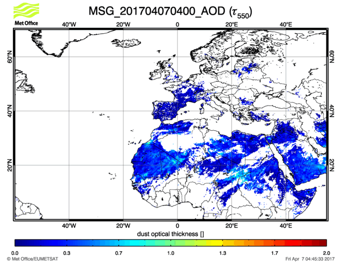 Aerosol Optical Depth - 2017-04-07 04:00