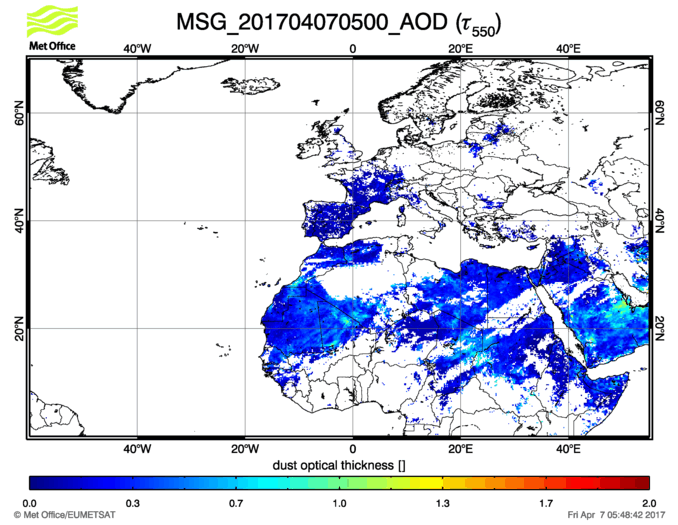 Aerosol Optical Depth - 2017-04-07 05:00