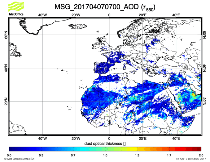 Aerosol Optical Depth - 2017-04-07 07:00