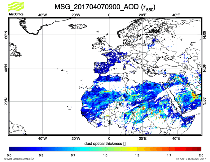 Aerosol Optical Depth - 2017-04-07 09:00