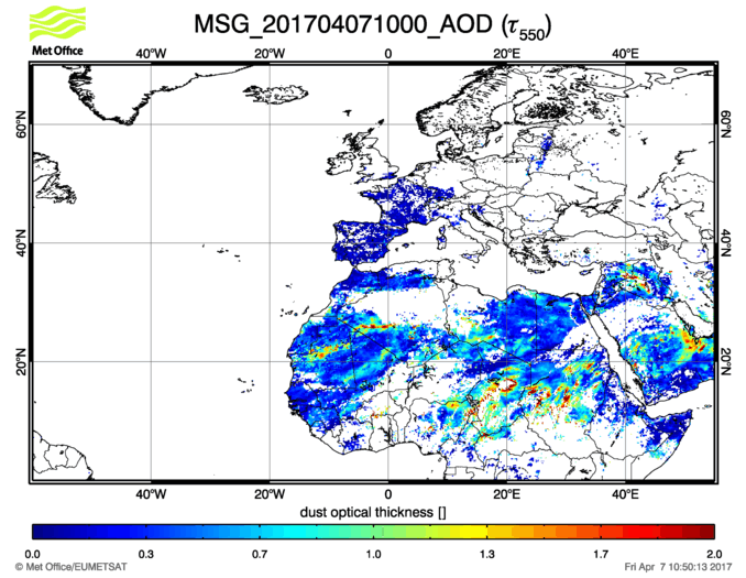 Aerosol Optical Depth - 2017-04-07 10:00