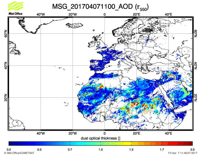 Aerosol Optical Depth - 2017-04-07 11:00