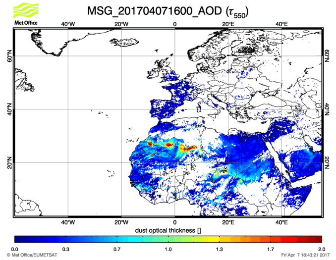 Aerosol Optical Depth - 2017-04-07 16:00