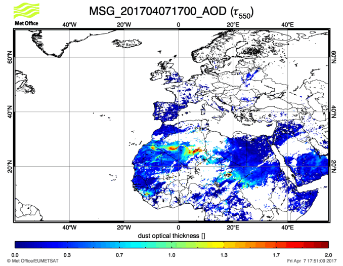 Aerosol Optical Depth - 2017-04-07 17:00