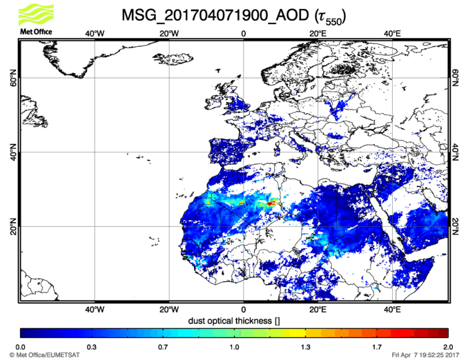 Aerosol Optical Depth - 2017-04-07 19:00