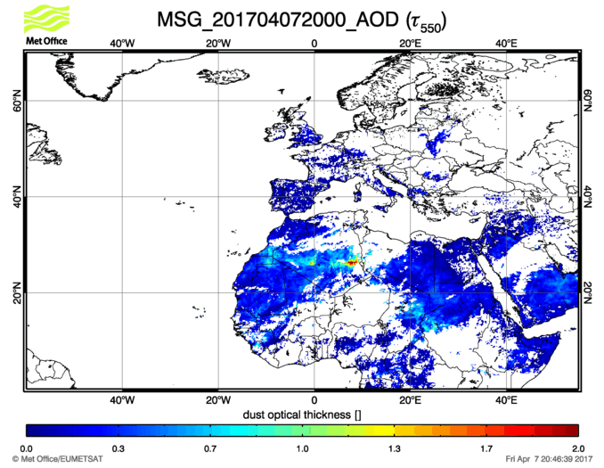 Aerosol Optical Depth - 2017-04-07 20:00