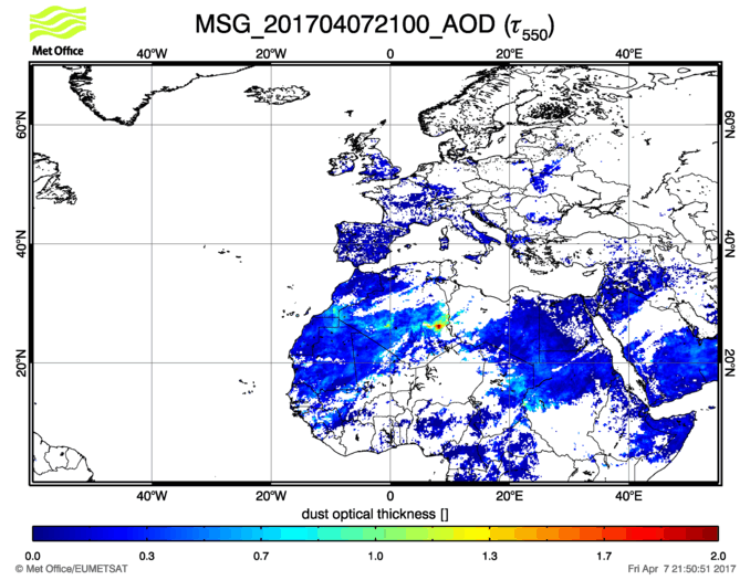 Aerosol Optical Depth - 2017-04-07 21:00