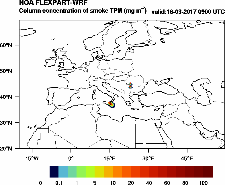 Column concentration of smoke TPM - 2017-03-18 09:00