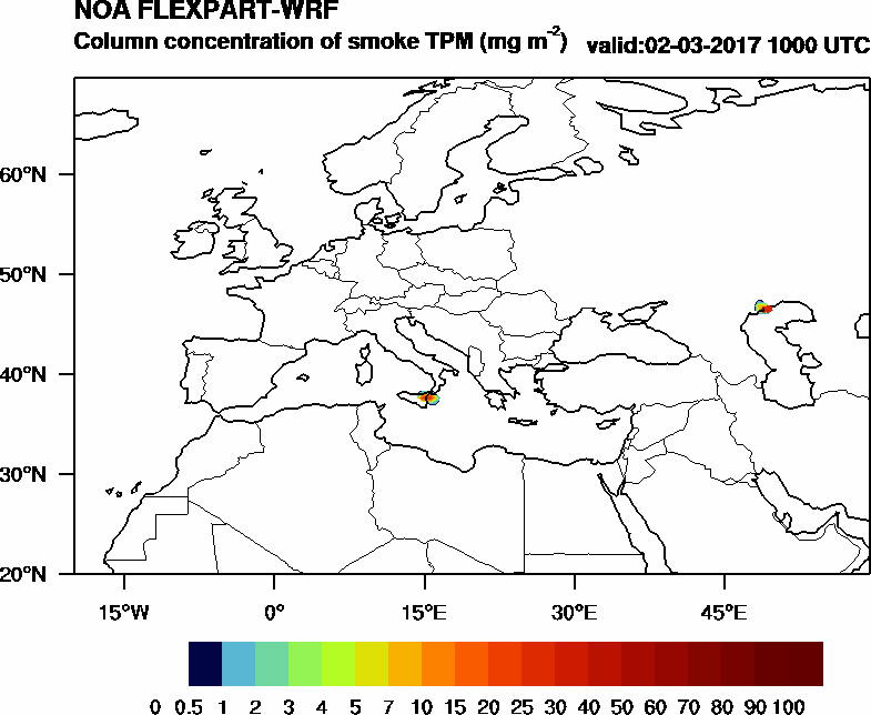 Column concentration of smoke TPM - 2017-03-02 10:00
