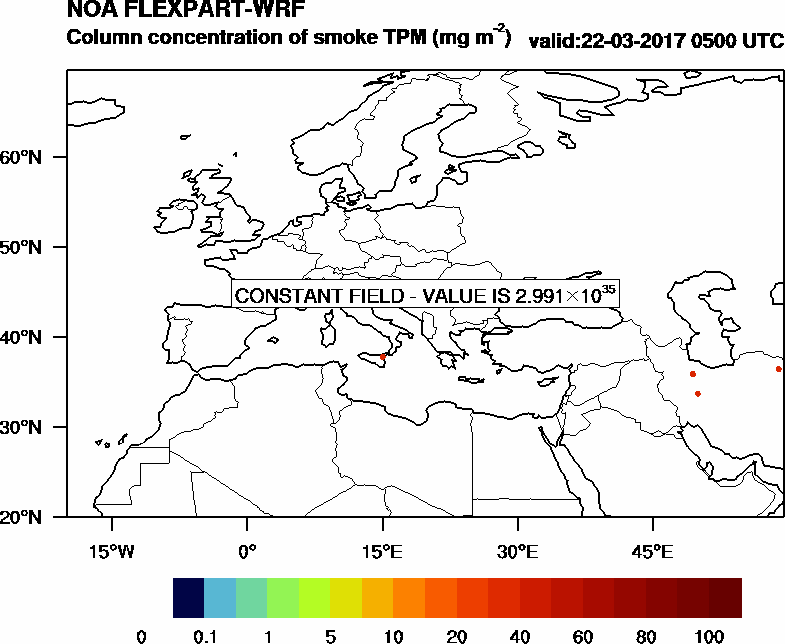 Column concentration of smoke TPM - 2017-03-22 05:00