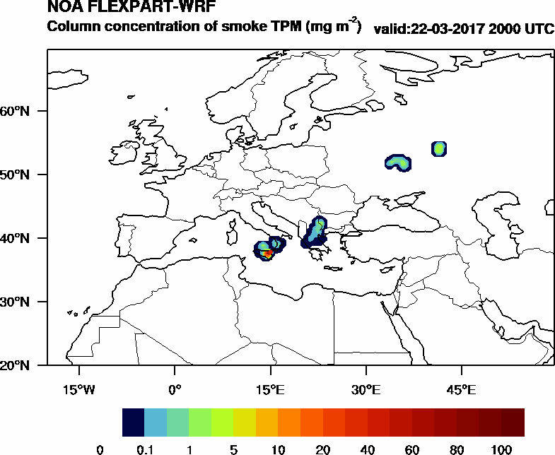 Column concentration of smoke TPM - 2017-03-22 20:00
