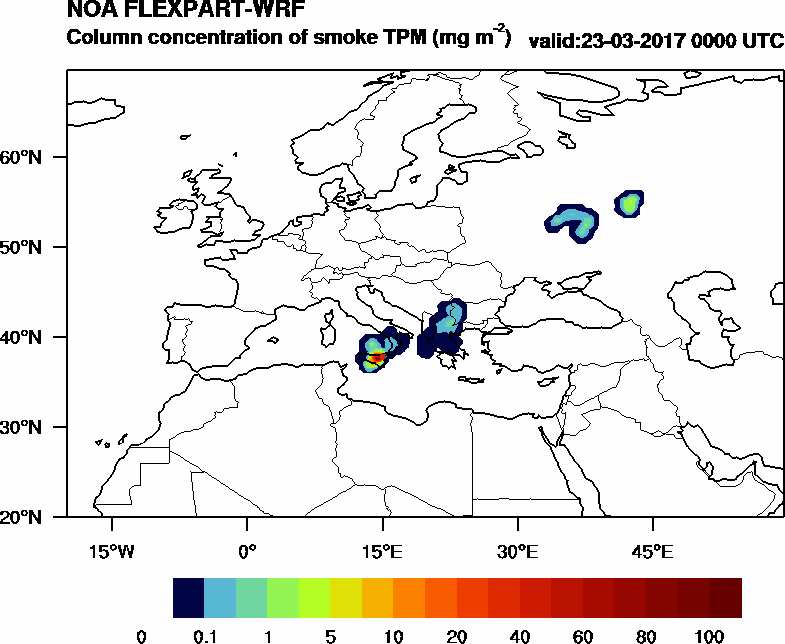 Column concentration of smoke TPM - 2017-03-23 00:00
