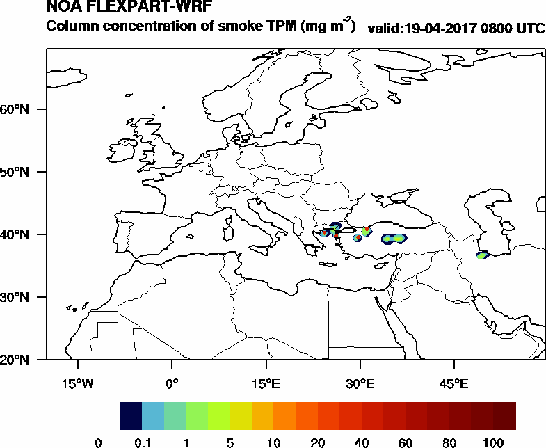 Column concentration of smoke TPM - 2017-04-19 08:00