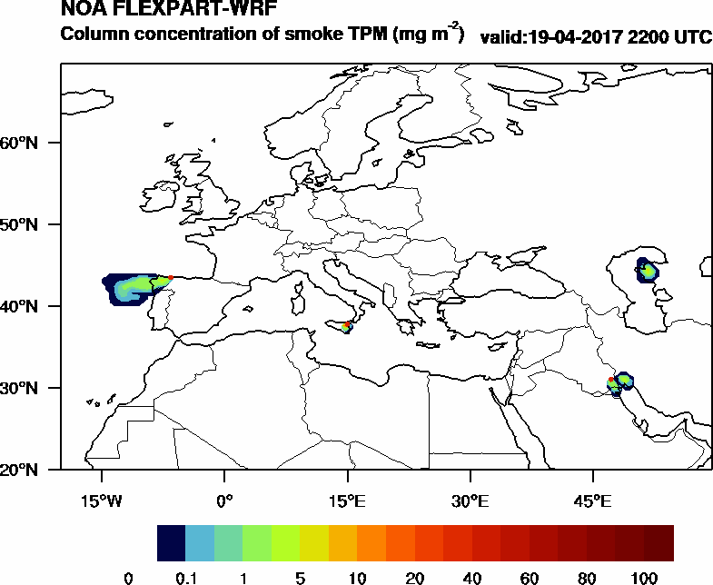 Column concentration of smoke TPM - 2017-04-19 22:00