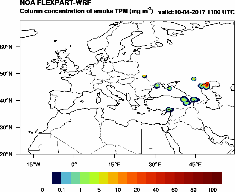 Column concentration of smoke TPM - 2017-04-10 11:00