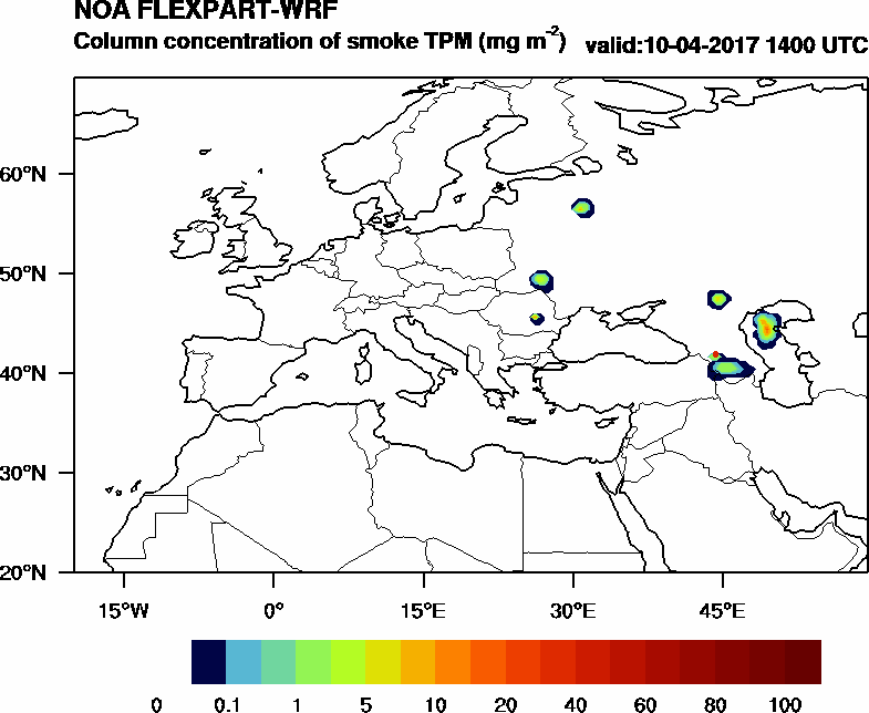 Column concentration of smoke TPM - 2017-04-10 14:00