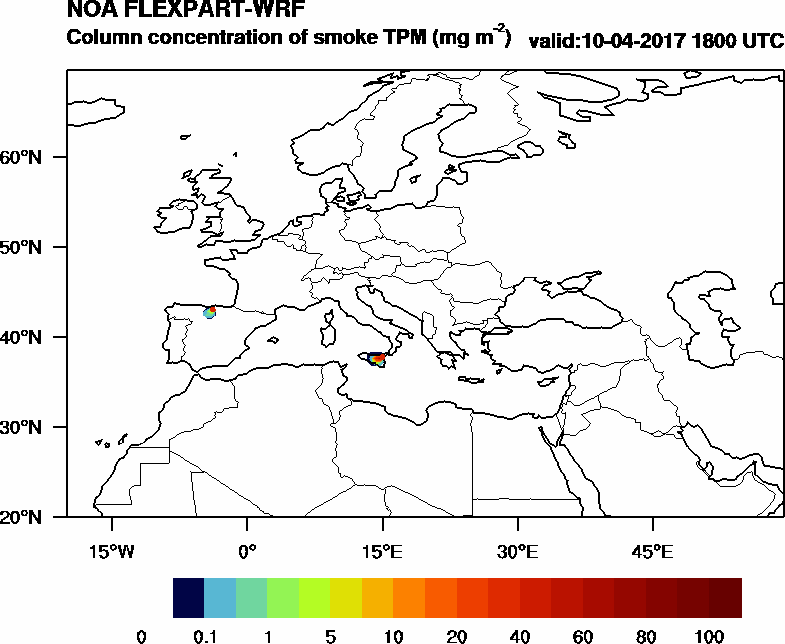 Column concentration of smoke TPM - 2017-04-10 18:00