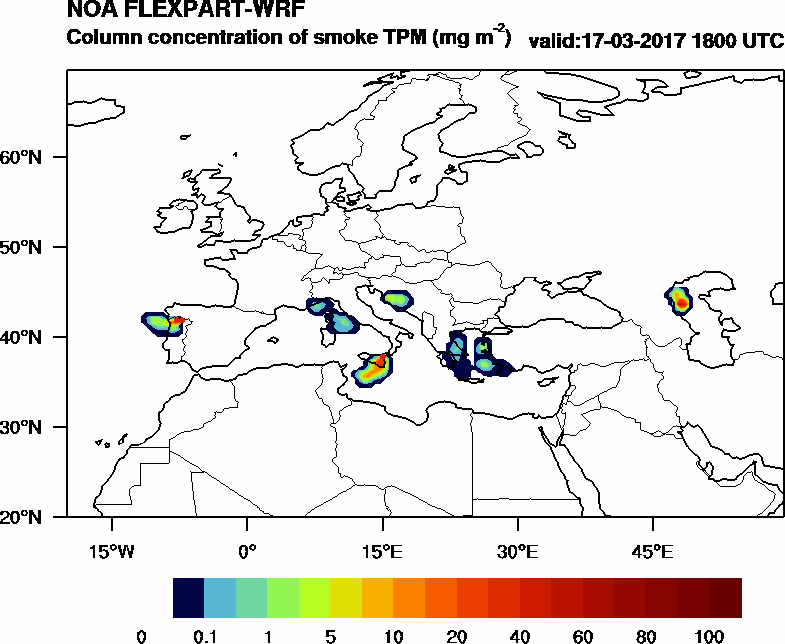 Column concentration of smoke TPM - 2017-03-17 18:00