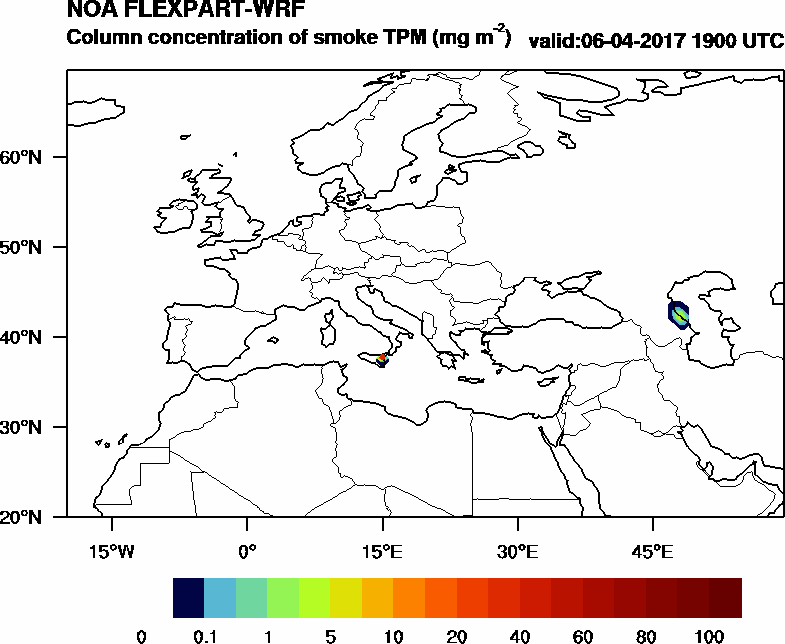 Column concentration of smoke TPM - 2017-04-06 19:00
