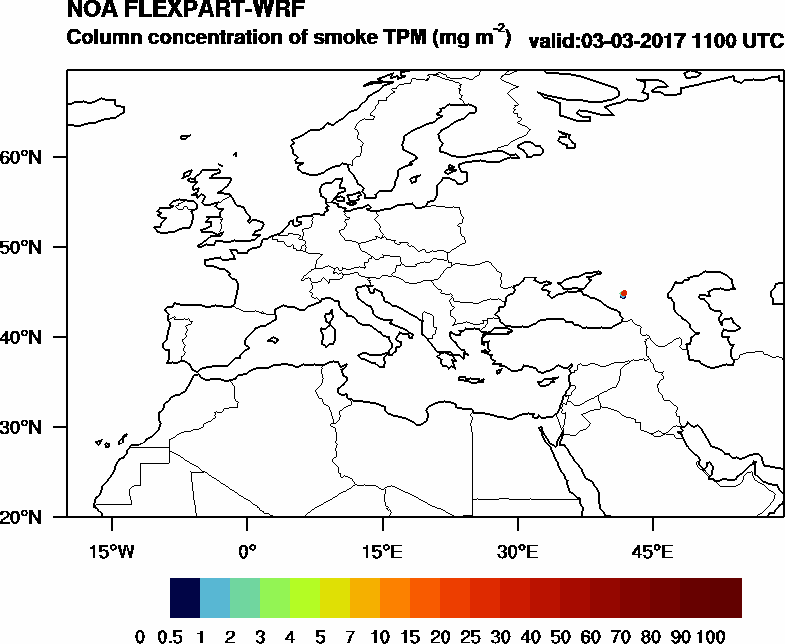 Column concentration of smoke TPM - 2017-03-03 11:00